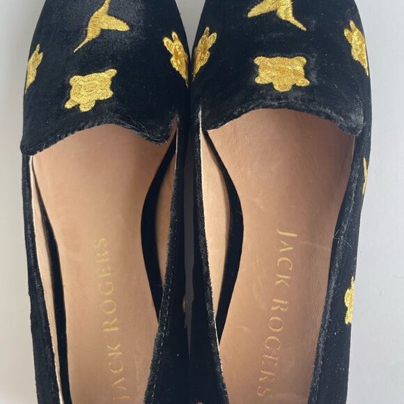 Jack Rogers Velvet Embroidered Slippers Size 5 - Picture 6 of 10